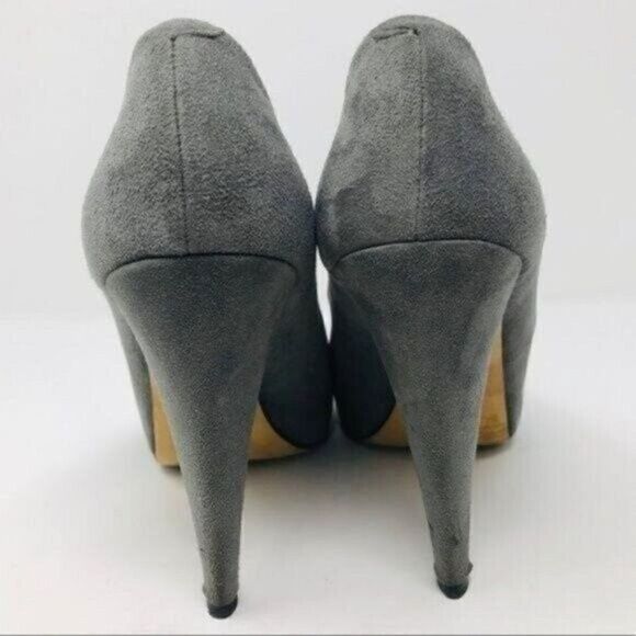 Bally womans gray suede platform heels US 8.5 EU39 BoxM peep toe - Picture 4 of 7